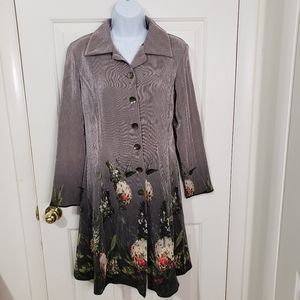 Jenny T NY Dress Silver Floral S